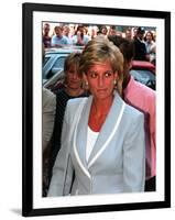 Princess Diana Arrives at the English National Ballet in South Kensington For a Informal Lunch-null-Framed Photographic Print