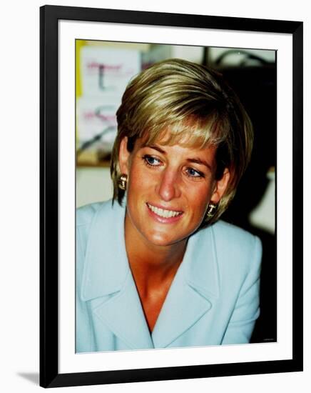 Princess Diana at Brompton Hospital to Highlight Cystic Fibrosis Week-null-Framed Photographic Print