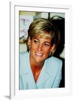 Princess Diana at Brompton Hospital Wearing Pale Blue Versace Suit-null-Framed Photographic Print