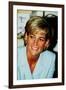 Princess Diana at Brompton Hospital Wearing Pale Blue Versace Suit-null-Framed Photographic Print