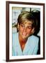 Princess Diana at Brompton Hospital Wearing Pale Blue Versace Suit-null-Framed Photographic Print