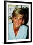 Princess Diana at Brompton Hospital Wearing Pale Blue Versace Suit-null-Framed Photographic Print