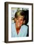Princess Diana at Brompton Hospital Wearing Pale Blue Versace Suit-null-Framed Premium Photographic Print