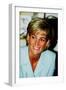 Princess Diana at Brompton Hospital Wearing Pale Blue Versace Suit-null-Framed Photographic Print