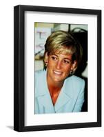 Princess Diana at Brompton Hospital Wearing Pale Blue Versace Suit-null-Framed Photographic Print