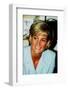 Princess Diana at Brompton Hospital Wearing Pale Blue Versace Suit-null-Framed Photographic Print