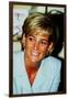 Princess Diana at Brompton Hospital Wearing Pale Blue Versace Suit-null-Framed Photographic Print