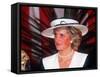 Princess Diana at the Guildhall to Receive Freedom of the City of London July 1987-null-Framed Stretched Canvas