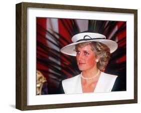 Princess Diana at the Guildhall to Receive Freedom of the City of London July 1987-null-Framed Photographic Print