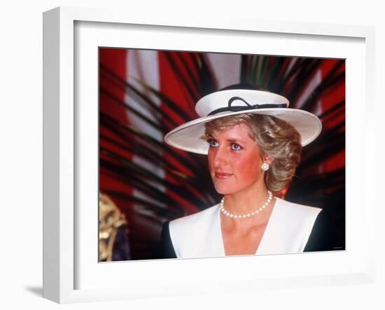 Princess Diana at the Guildhall to Receive Freedom of the City of London July 1987-null-Framed Photographic Print