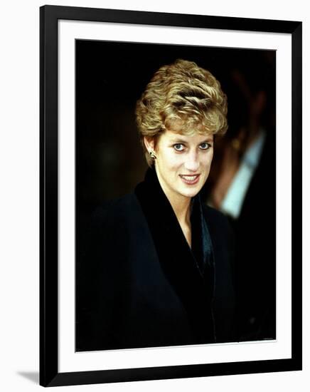 Princess Diana at the Relaunch of Birthright Charity November 1993-null-Framed Photographic Print