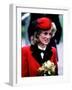 Princess Diana at the Royal School For the Blind at Leatherhead December 1984-null-Framed Photographic Print