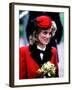 Princess Diana at the Royal School For the Blind at Leatherhead December 1984-null-Framed Photographic Print
