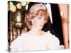 Princess Diana Attends a Banquet in Auckland New Zealand Wearing a Yellow Dress and Tiara-null-Stretched Canvas