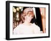 Princess Diana Attends a Banquet in Auckland New Zealand Wearing a Yellow Dress and Tiara-null-Framed Photographic Print