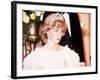 Princess Diana Attends a Banquet in Auckland New Zealand Wearing a Yellow Dress and Tiara-null-Framed Photographic Print