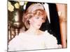 Princess Diana Attends a Banquet in Auckland New Zealand Wearing a Yellow Dress and Tiara-null-Mounted Photographic Print