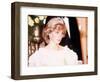 Princess Diana Attends a Banquet in Auckland New Zealand Wearing a Yellow Dress and Tiara-null-Framed Photographic Print