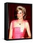 Princess Diana in Australia at the State Reception at Brisbane Wearing a Pink Dress and Tiara-null-Framed Stretched Canvas