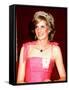 Princess Diana in Australia at the State Reception at Brisbane Wearing a Pink Dress and Tiara-null-Framed Stretched Canvas