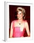 Princess Diana in Australia at the State Reception at Brisbane Wearing a Pink Dress and Tiara-null-Framed Photographic Print