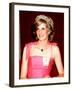 Princess Diana in Australia at the State Reception at Brisbane Wearing a Pink Dress and Tiara-null-Framed Photographic Print