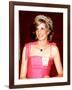 Princess Diana in Australia at the State Reception at Brisbane Wearing a Pink Dress and Tiara-null-Framed Photographic Print