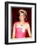 Princess Diana in Australia at the State Reception at Brisbane Wearing a Pink Dress and Tiara-null-Framed Photographic Print