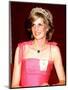 Princess Diana in Australia at the State Reception at Brisbane Wearing a Pink Dress and Tiara-null-Mounted Photographic Print