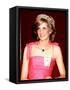 Princess Diana in Australia at the State Reception at Brisbane Wearing a Pink Dress and Tiara-null-Framed Stretched Canvas