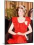 Princess Diana in Australia Tasmania at the State Reception in Wrest Point Hotel Wearing Red Dress-null-Mounted Photographic Print