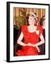 Princess Diana in Australia Tasmania at the State Reception in Wrest Point Hotel Wearing Red Dress-null-Framed Photographic Print