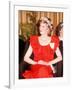 Princess Diana in Australia Tasmania at the State Reception in Wrest Point Hotel Wearing Red Dress-null-Framed Photographic Print