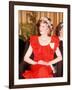 Princess Diana in Australia Tasmania at the State Reception in Wrest Point Hotel Wearing Red Dress-null-Framed Photographic Print