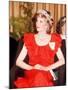 Princess Diana in Australia Tasmania at the State Reception in Wrest Point Hotel Wearing Red Dress-null-Mounted Photographic Print