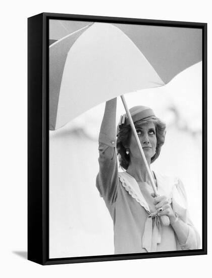 Princess Diana in Berkshire on a Stormy Day June 1985-null-Framed Stretched Canvas