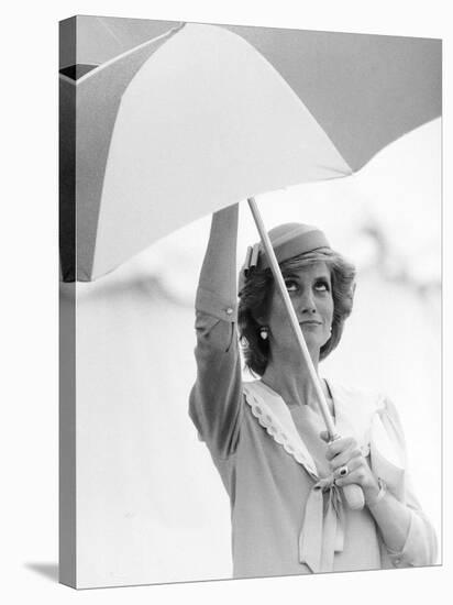 Princess Diana in Berkshire on a Stormy Day June 1985-null-Stretched Canvas