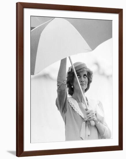 Princess Diana in Berkshire on a Stormy Day June 1985-null-Framed Photographic Print