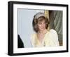 Princess Diana in New Zealand Government House Ball Wellington Wearing a Yellow Dress and Tiara-null-Framed Photographic Print