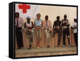 Princess Diana January 2001 Visits Landmine Victims at Orthopedic Centre Ruanda Angola-null-Framed Stretched Canvas