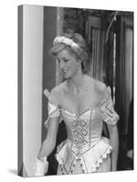 Princess Diana July 1986 Pictured Arriving at the Bolshoi Ballet in London Wearing a Corset Dress-null-Stretched Canvas