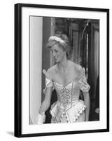 Princess Diana July 1986 Pictured Arriving at the Bolshoi Ballet in London Wearing a Corset Dress-null-Framed Photographic Print