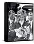 Princess Diana of Wales Arriving at Newcastle Central Station-null-Framed Stretched Canvas