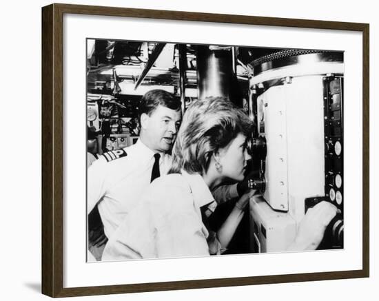 Princess Diana on Hms Trafalgar Looks Through Periscope August 1986-null-Framed Photographic Print