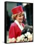 Princess Diana, on Walkabout During Visit Wearing Red Suit and Red Pillbox Hat, May 1989-null-Framed Stretched Canvas