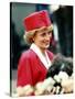 Princess Diana, on Walkabout During Visit Wearing Red Suit and Red Pillbox Hat, May 1989-null-Stretched Canvas
