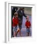 Princess Diana Princess of Wales arriving at Dyce Airport Aberdeen with Prince William and Prince H-null-Framed Photographic Print