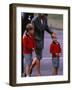 Princess Diana Princess of Wales arriving at Dyce Airport Aberdeen with Prince William and Prince H-null-Framed Photographic Print