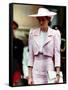 Princess Diana Receives the Freedom of Northampton Wears Pink Suit June 1989-null-Framed Stretched Canvas