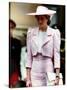 Princess Diana Receives the Freedom of Northampton Wears Pink Suit June 1989-null-Stretched Canvas